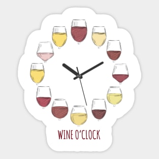 Wine O'clock Sticker